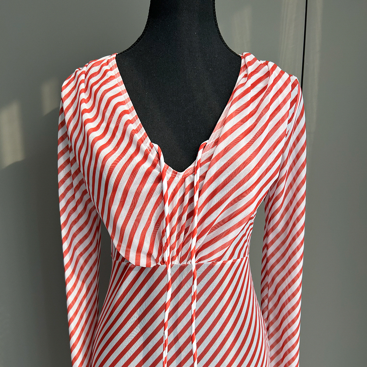 Fashion Chiffon Stripe 1Pcs Cover Ups Bikini Maxi Dress Womens Bathing Suit